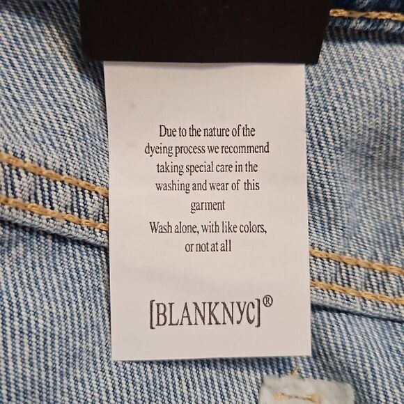 BLANK NYC The Baxter Ribcage Straight Leg Crop Pant Jeans On Ocean Time 26 - Picture 5 of 13